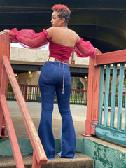 Color Block Denim Dark Wash