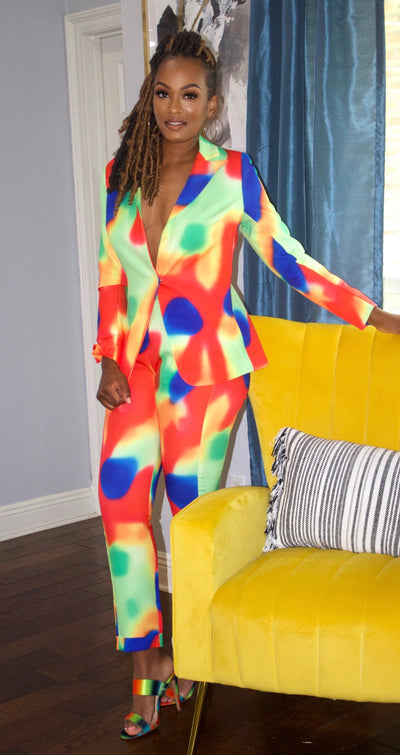 Pop of Color Pant Suit
